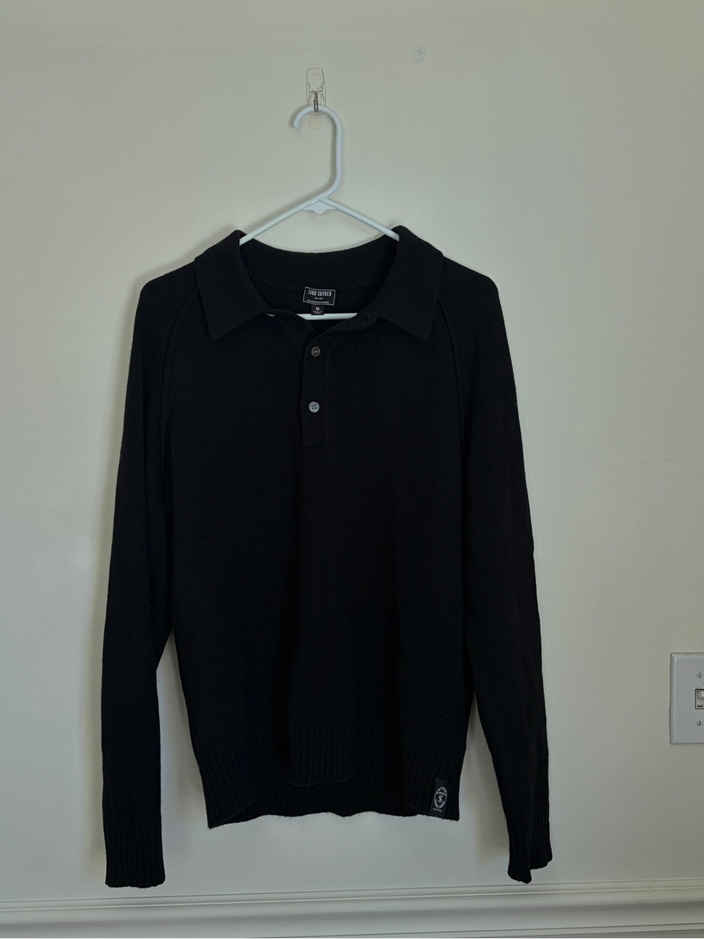 Todd Snyder Black Polo Knit Sweater